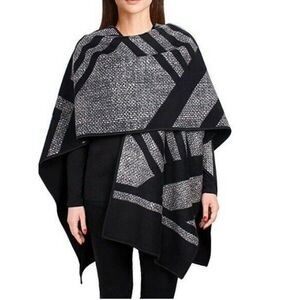 NEW IKE BEHAR Fleece Poncho Cape Wrap